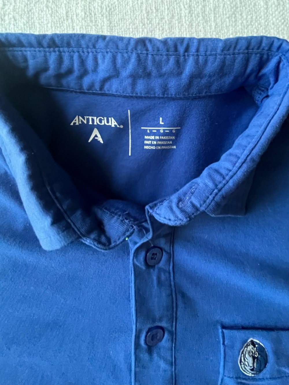 Antigua Dallas Mavericks NBA Men's Polo Shirt Blue Size L